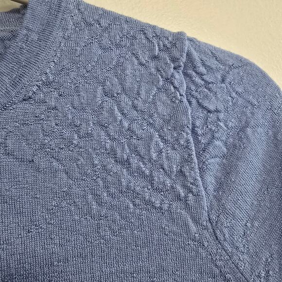 J. Crew Blue Margot Crewneck Merino Wool Textured Sweater Size Small - Picture 3 of 5